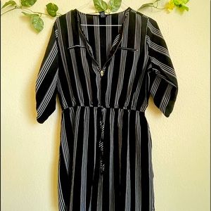 Black Stripes Casual Dress